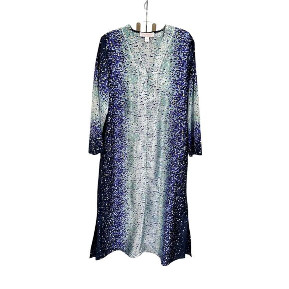 Oscar de la Renta Pink Label Other - Oscar De La Renta Women's Multicolor‎ Blue zip front Robe Size L